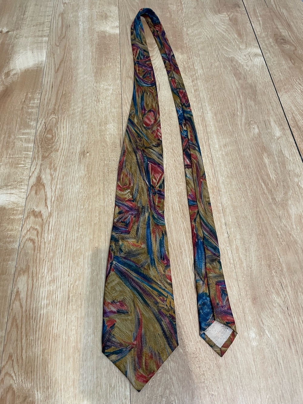 Vintage Tino Cosma 100% Silk Abstract Art Necktie Made in Italy Multicolor